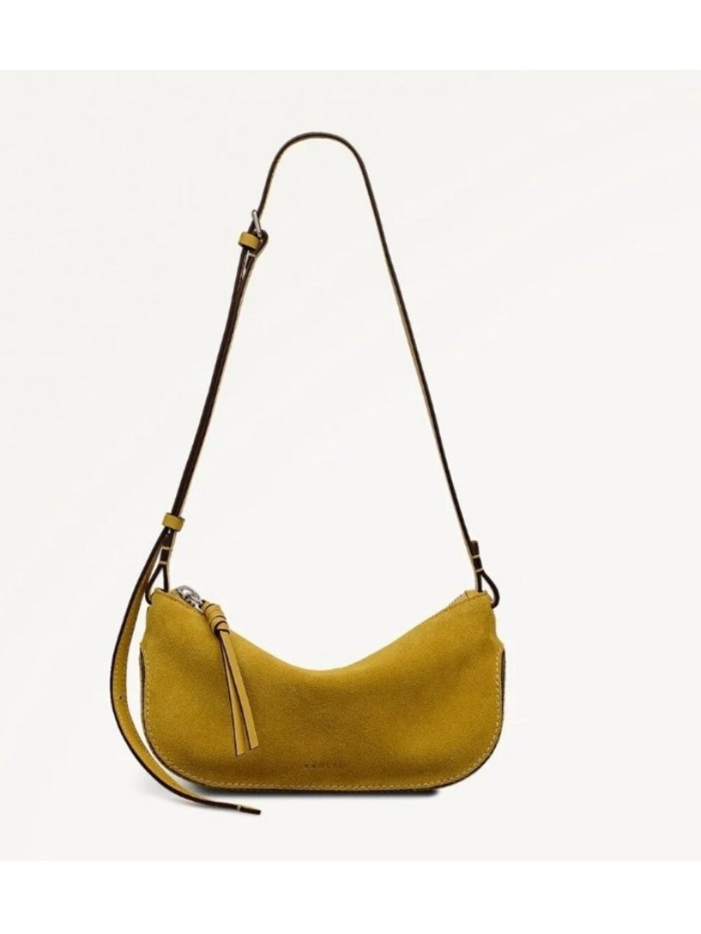 RADLEY London The Iris suede zip top small crossbody + Dust bag -Gold/Mustard